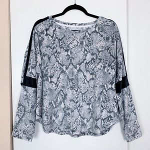 Room Service Snakeskin Print Fleece Long Sleeve Sweatshirt